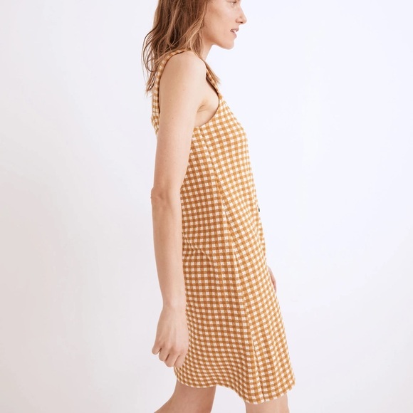 Madewell gingham button front mini Dress Size Medium - Picture 6 of 6